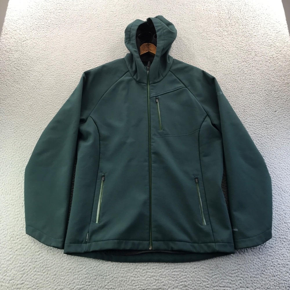 Icebreaker Merino Jacket Mens Large Green Water Repellent Softshell Hooded